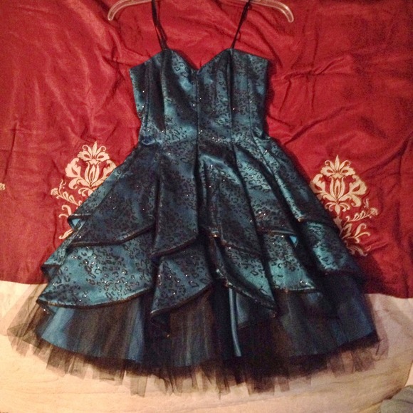 Blue Cheetah print Prom/Homecoming Dress