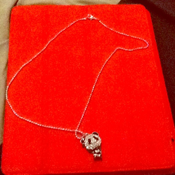 SLIVER BLING OUT PANDA ON A CHAIN .