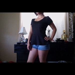 Black peplum shirt