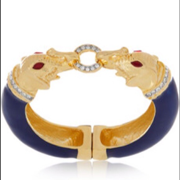 22-karat gold-plated crystal and enamel bracelet