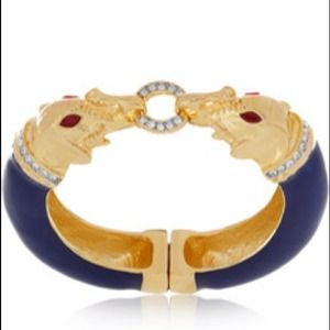 22-karat gold-plated crystal and enamel bracelet