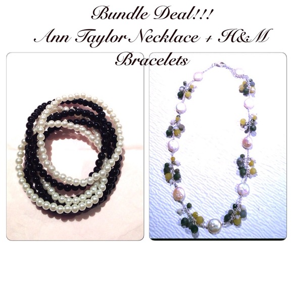 Bundle- Ann Taylor necklace & H&M pearl braclets