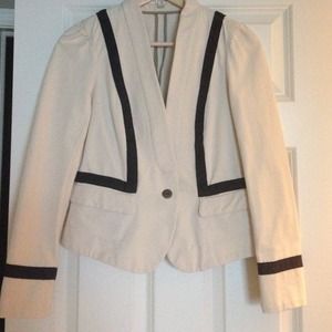 Loft Creamy Blazer with Navy Linings