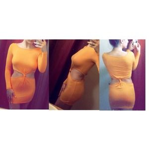 Mustard yellow color wrap knot mini dress