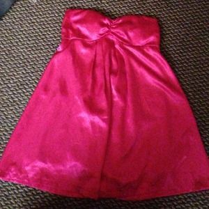 Short neon strapless dress