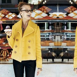 J Crew Red Wool Coat.