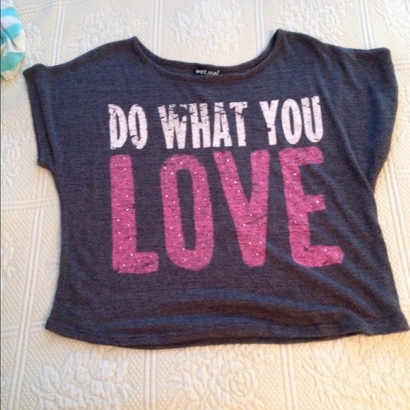 Dark grey "Do What You Love" top - Picture 1 of 1