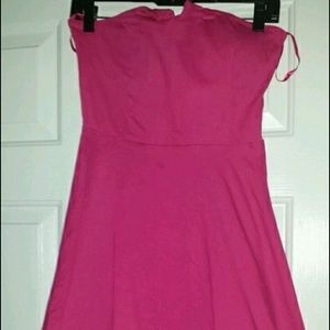 Hot pink strapless dress