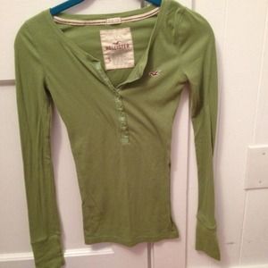 Green long-sleeved shirt