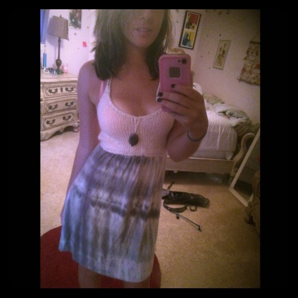 Pink tie dye dress.