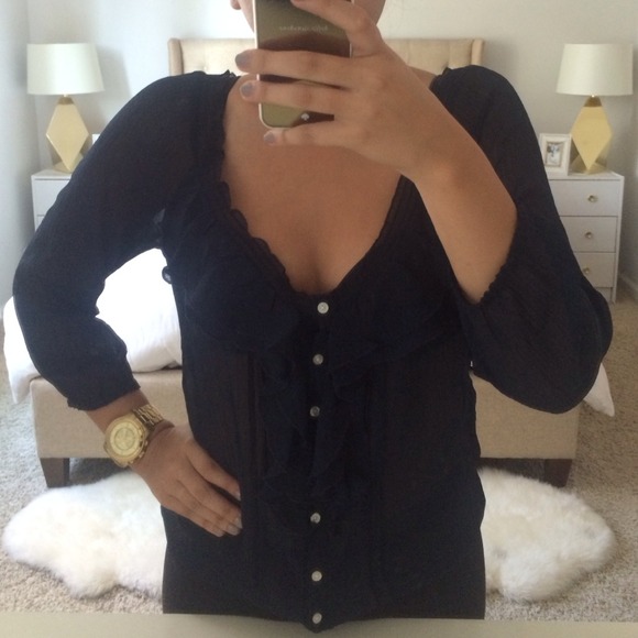 ‼️❌SOLD❌‼️ Sheer Ruffled Top