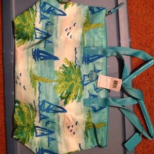 Coach foldable packable tote with pouch