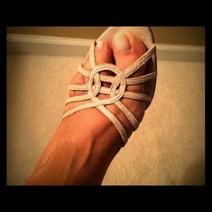 Authentic silver/tan Jimmy Choo's!!