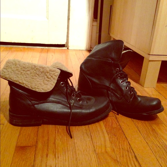 Black combat boots