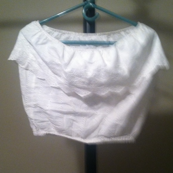 white eyelet tube top