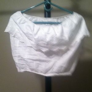 white eyelet tube top