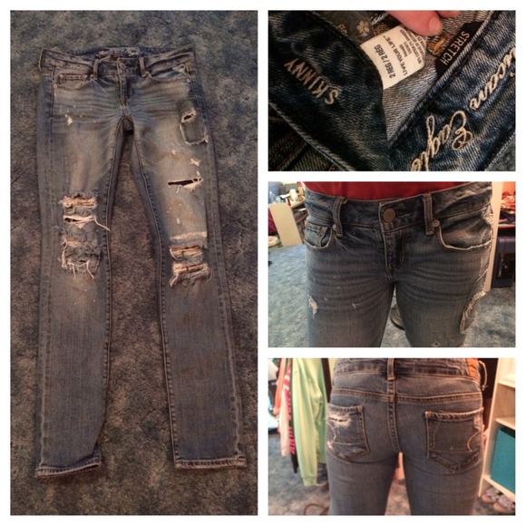 AEO Distressed Skinny Jeans