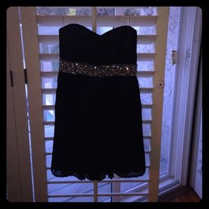 Black with Silver beading party dress