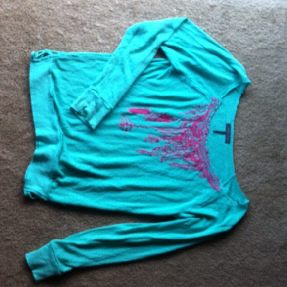 Cute blue and pink oversized pullover