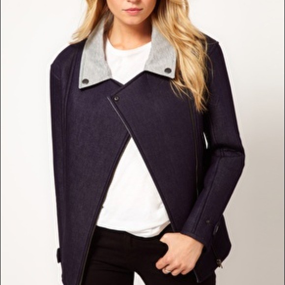 Bonded Denim Moto Jacket, ASOS size 4
