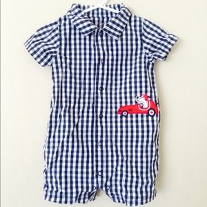 Carter's 9 month shorts onesie with doggie patch