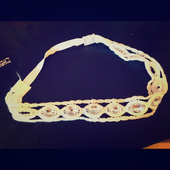 Ivory jeweled headband