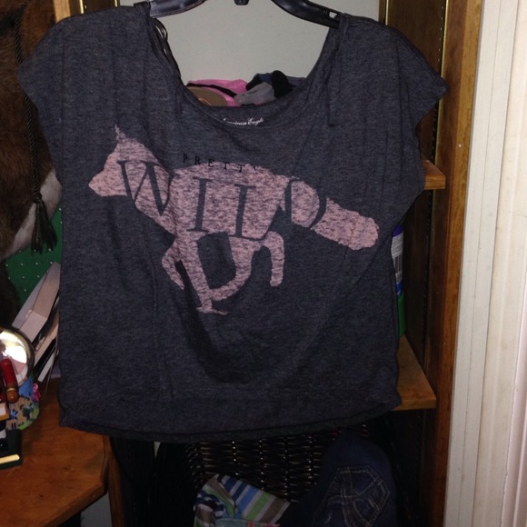 Pretty wild off shoulder wolf shirt