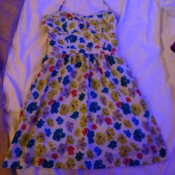 Colorful floral mini dress