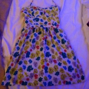 Colorful floral mini dress