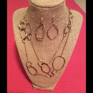 Organic link chain necklace (EARRINGS SOLD)