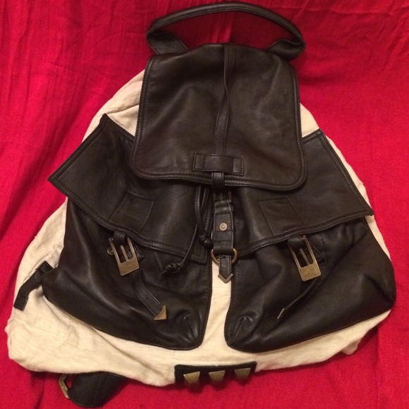 BackPack...Leather and linen.