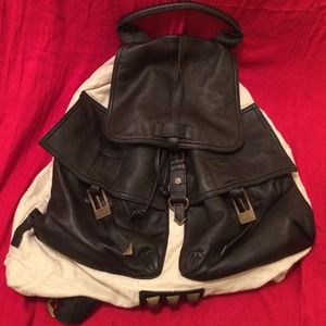 BackPack...Leather and linen.