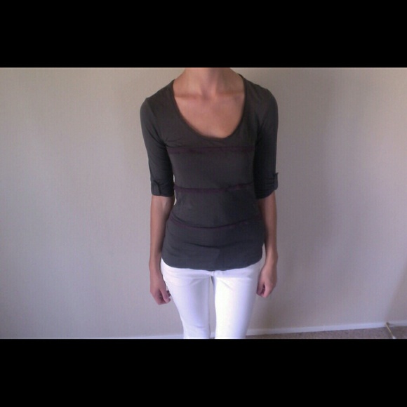 Grey Ruffled Banana Republic Top :)
