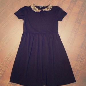 Black Cheetah Collar Dress! So cute!