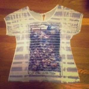 Floral-Stripe Design Top