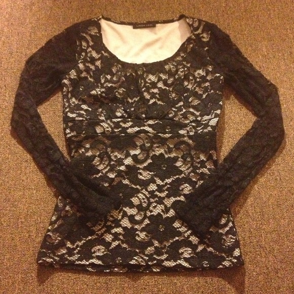 Black Lace Longsleeve Top