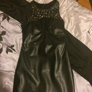 Nasty Gal leather black dress