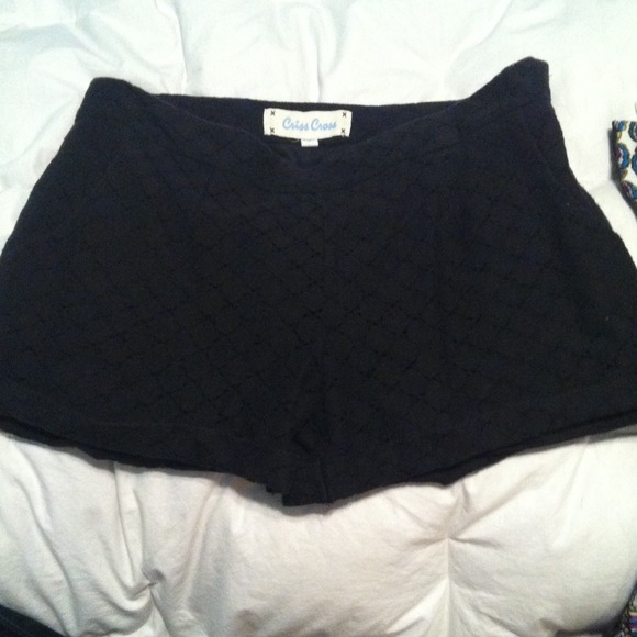 Black crochet shorts. Super cute!