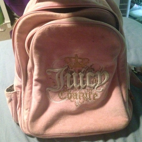 Juicy Couture Handbags - juicy couture pink velvet backpack💕