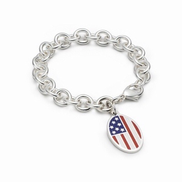 Tiffany and co. American flag link bracelet