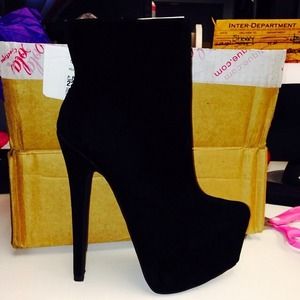 Black Suede Ankle Bootie