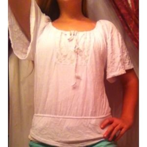 Light-Weight Flowy White Decorative Top