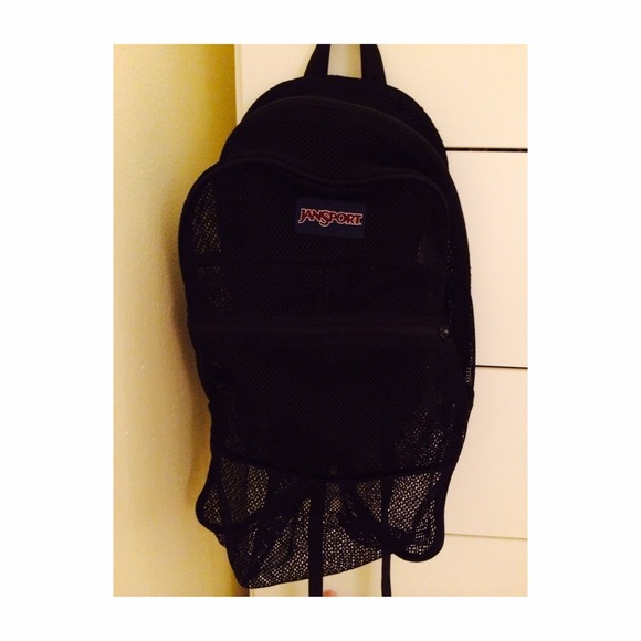 jansport black mesh backpack