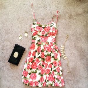 Rose Patterned Sundress with Bow