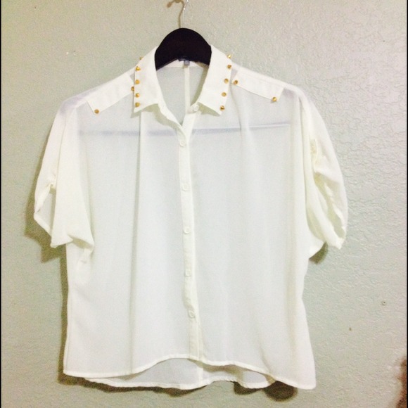White chiffon top