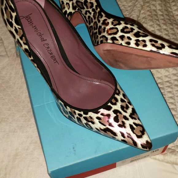 Jean Michel Cazabat Leather Leopard Pumps