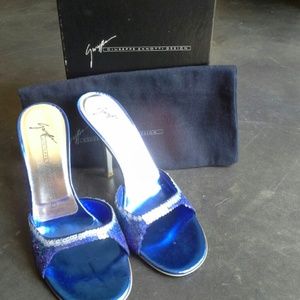 Beautiful blue sequin sandals