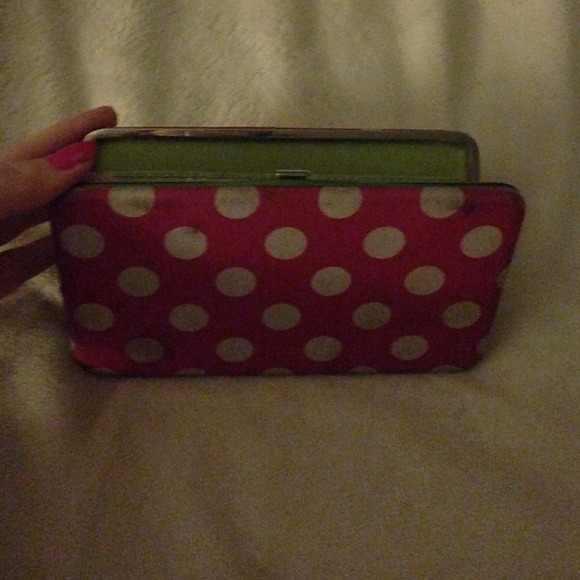 Pink Polka Monogram Wallet - Picture 2 of 4