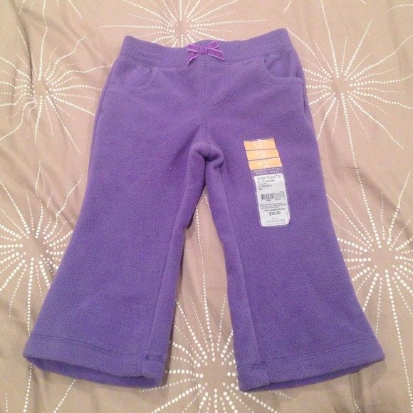 BNWT Carter's Purple Fleece Long Pants 12 Months