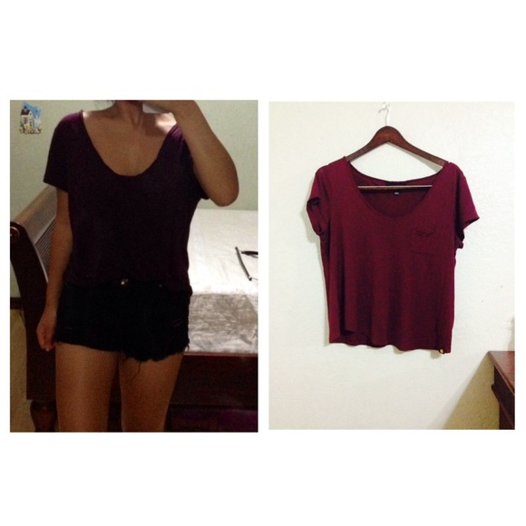 Burgundy flowy top
